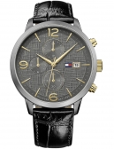 TOMMY HILFIGER Herrenuhr 1710357 Chronograph Liam, mit Lederarmband